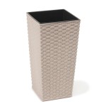Doniczka Finezja ECO 300x300 rattan biała Lamela 30cm zw kładem