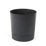 Doniczka z podstawką Aura 125 recycled czarna beton Lamela LA121-71