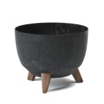 Doniczka Misa Roma 240 czarna efekt betonu Lamela 24cm