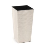 Doniczka Finezja ECO 350x350 dłuto biała Lamela 30cm z wkładem
