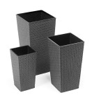 Doniczka Finezja 400x400 rattan grafit metalik Lamela LA575-50